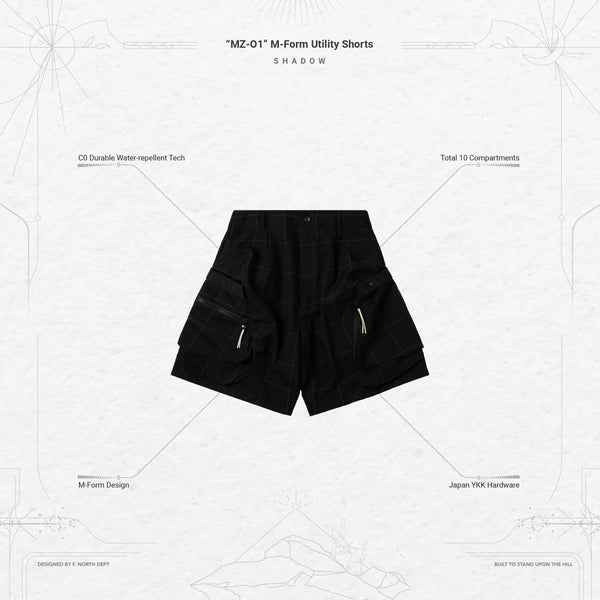 Pre order Goopimade “MZ-O1” M-Form Utility Shorts - Shadow