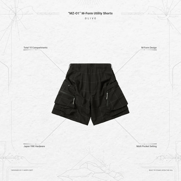 Pre order Goopimade “MZ-O1” M-Form Utility Shorts - Olive