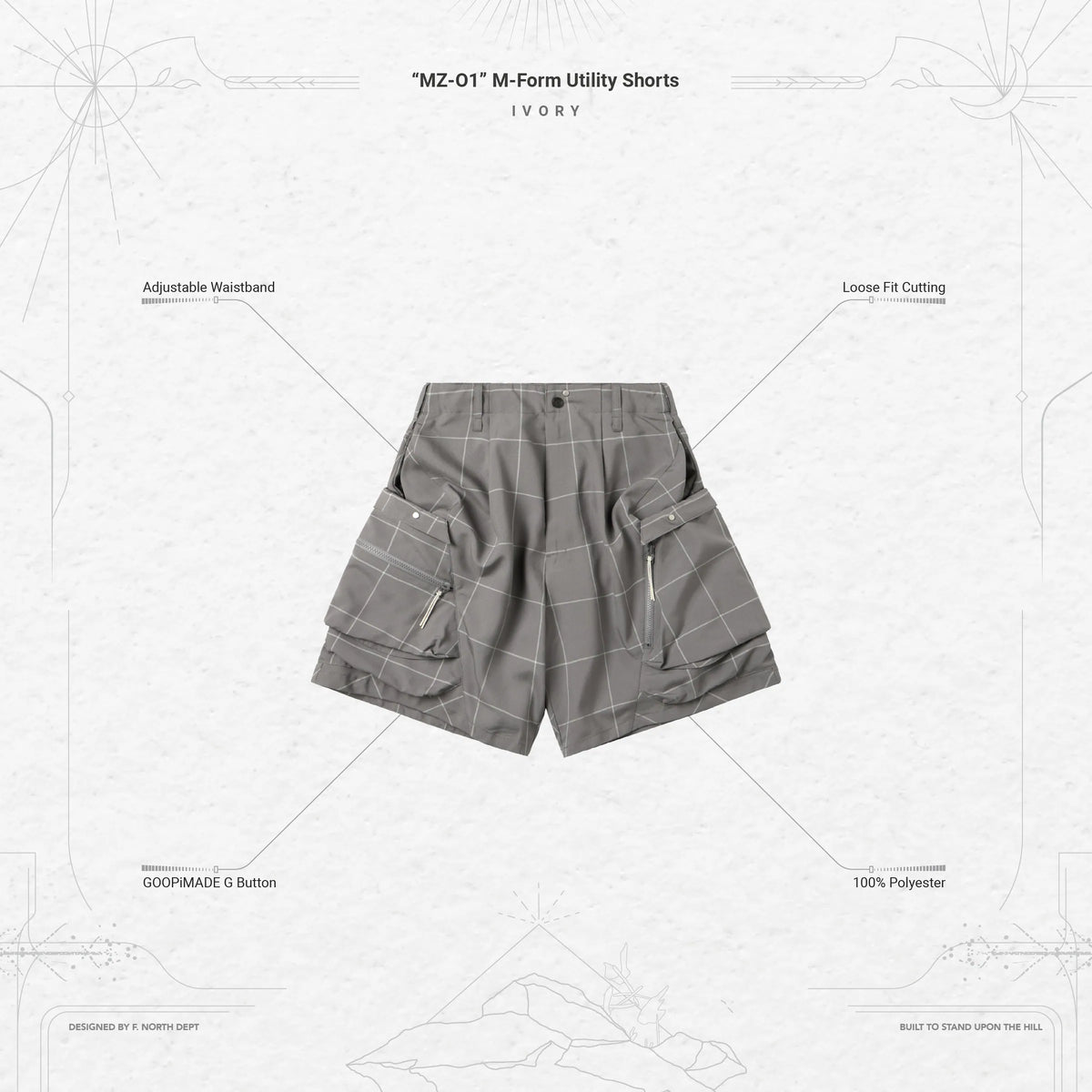 Pre order Goopimade “MZ-O1” M-Form Utility Shorts - Ivory
