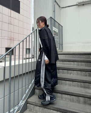 現貨 Needles Pleated Track Skirt - Poly Smooth Charcoal