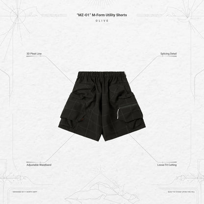 Pre order Goopimade “MZ-O1” M-Form Utility Shorts - Olive