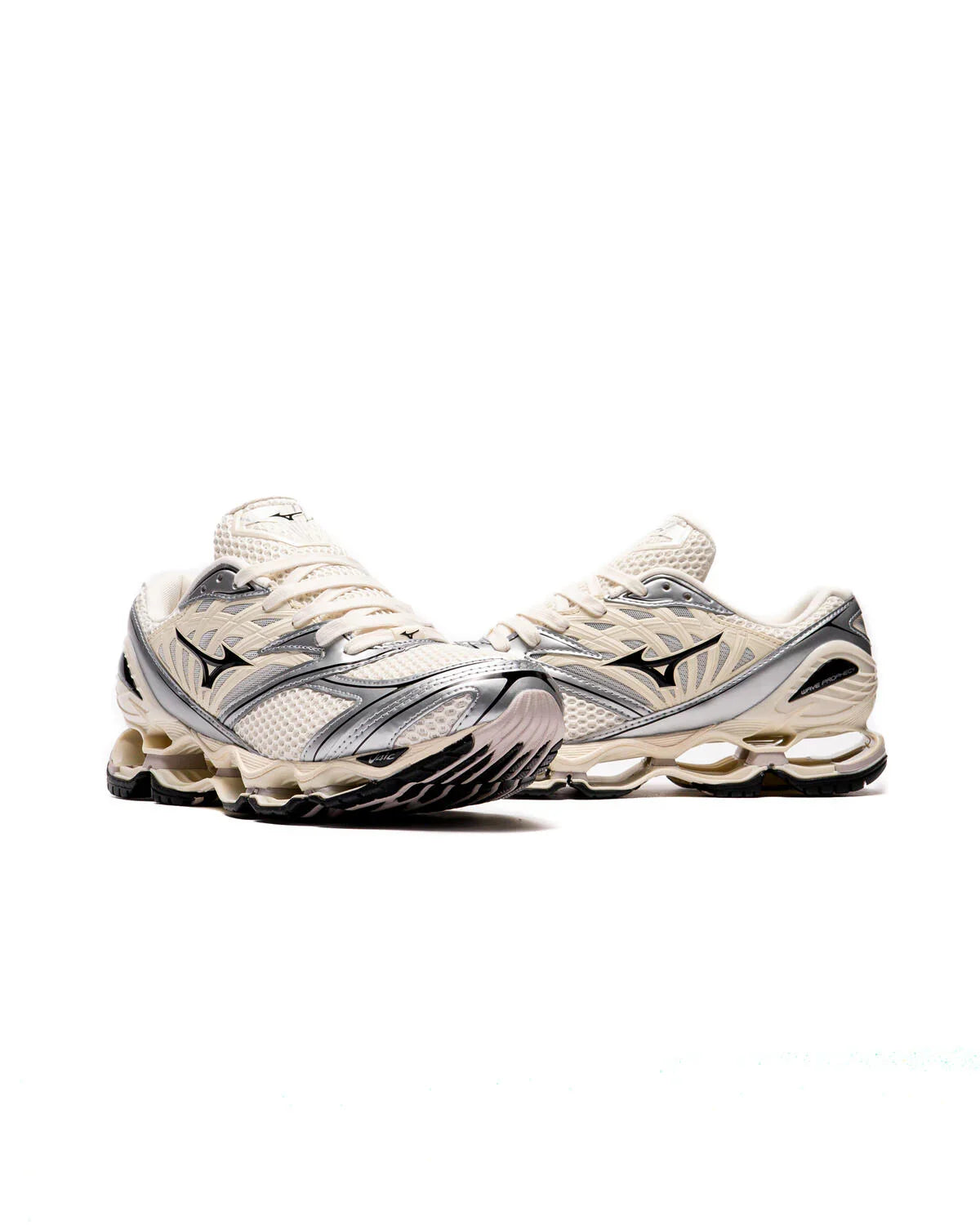Mizuno Unisex Wave Prophecy LS Pristine / Black / Silver