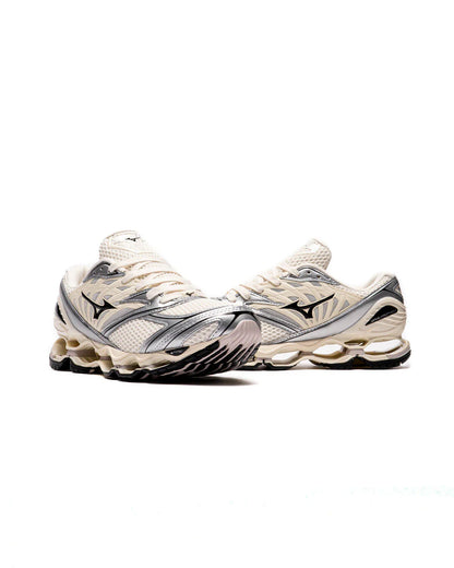 Mizuno Unisex Wave Prophecy LS Pristine / Black / Silver